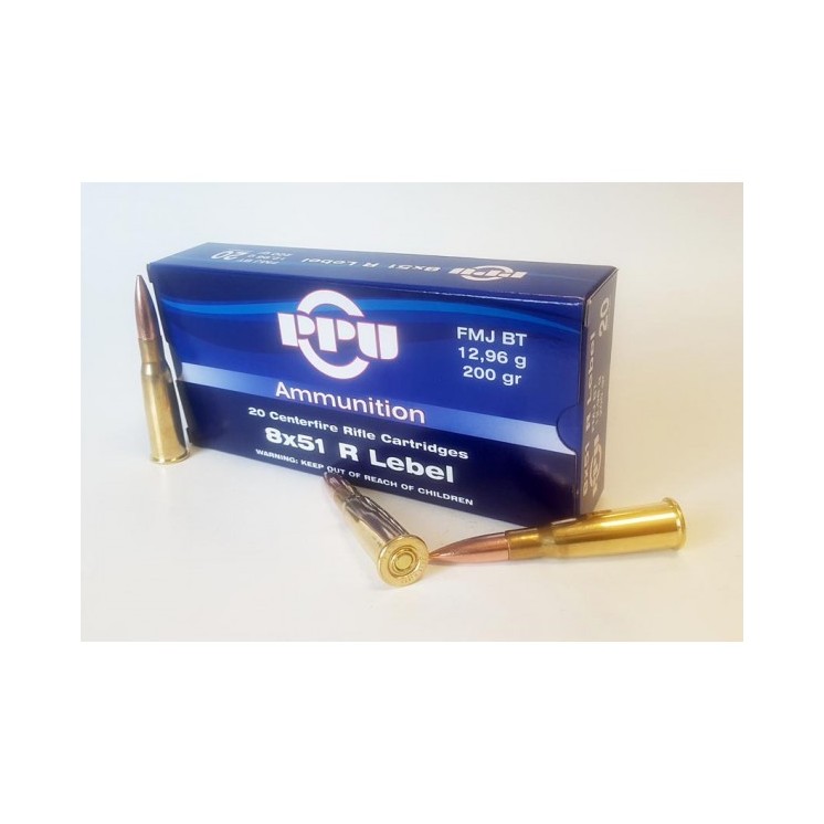 Cartouches Partizan Cal. 8x51R Lebel 200-Grs FMJ BT x20 CAT C