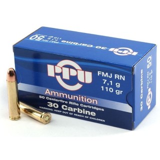 Cartouches Partizan  30 M1 110 Grains FMJ-RN X50 CAT C