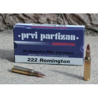 Cartouches Partizan Cal. .222 Remington 55-Grs FMJ CAT C