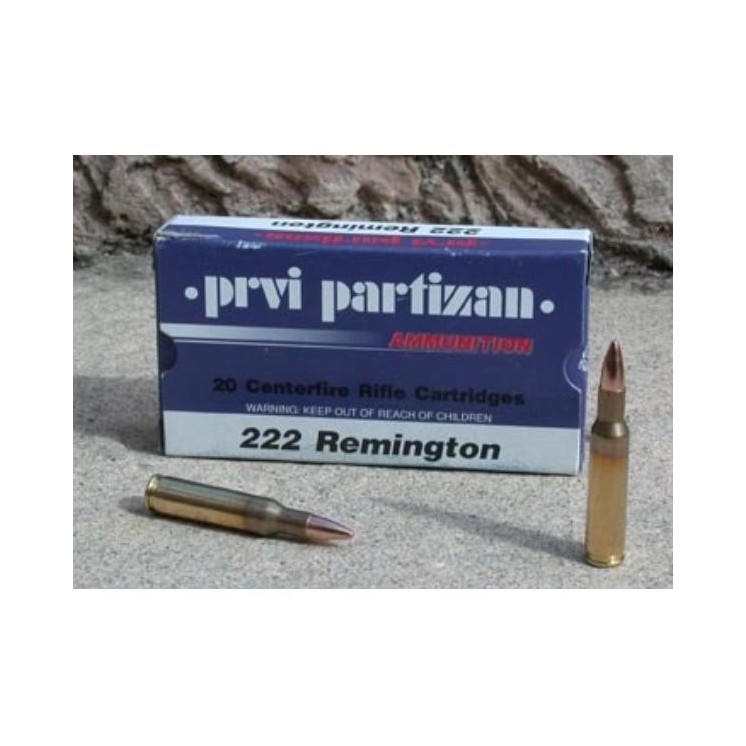 Cartouches Partizan Cal. .222 Remington 55-Grs FMJ CAT C