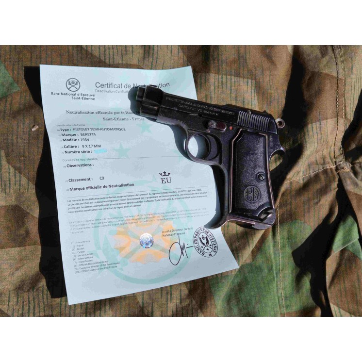Pistolet Beretta mod 34  daté 1941 neutralisé saint étienne