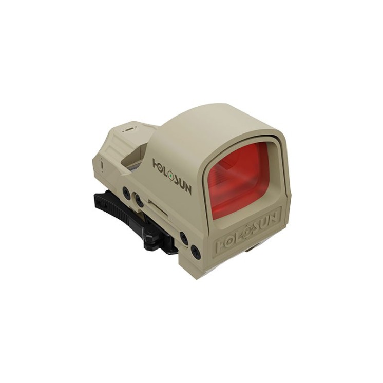 Holosun Reflex 510C - FDE - Réticule : Vert - Bouton +/- et Panneau solaire - Montage QD