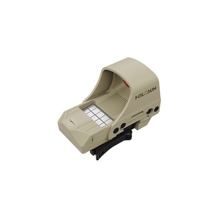 Holosun Reflex 510C - FDE - Réticule : Vert - Bouton +/- et Panneau solaire - Montage QD