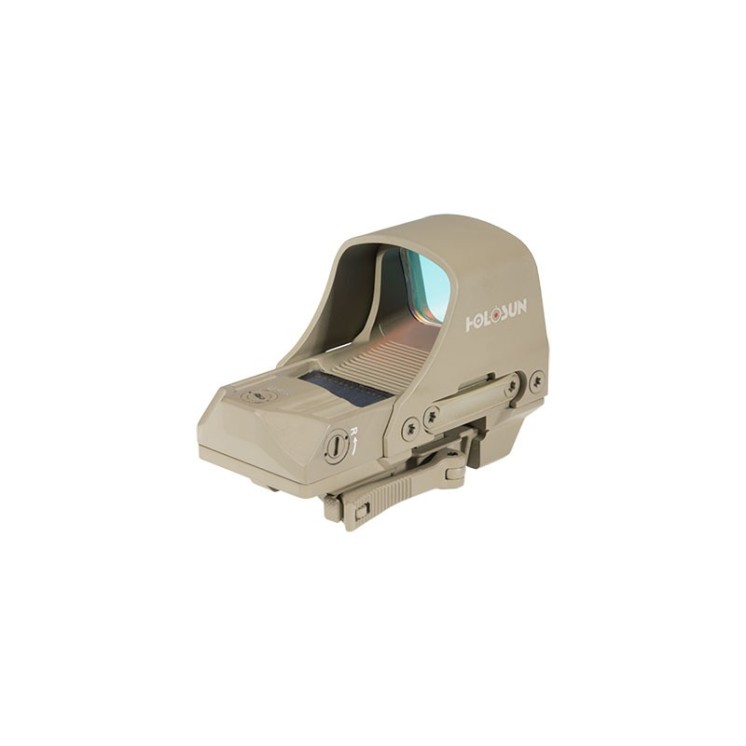Holosun Reflex 510C FDE - Réticule : Rouge - Bouton +/- et Panneau solaire - Montage QD