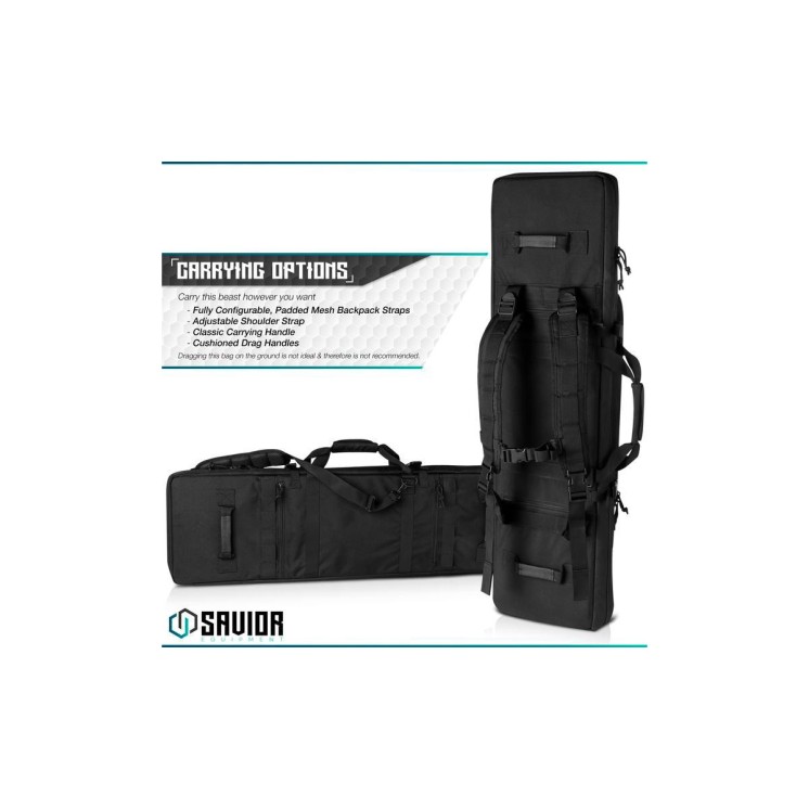 Savior Urban Warfare 36' Double Rifle Case Noir