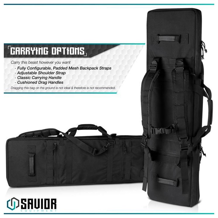 Savior Urban Warfare 46' Double Rifle Case Noir