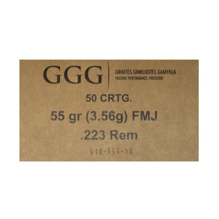 Caisse de 1000 cartouches GGG 223 55gr FMJ BT cat B