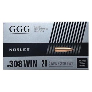Boite de 20 Cartouches GGG 308Win HPBT Nosler 175GR Cat C