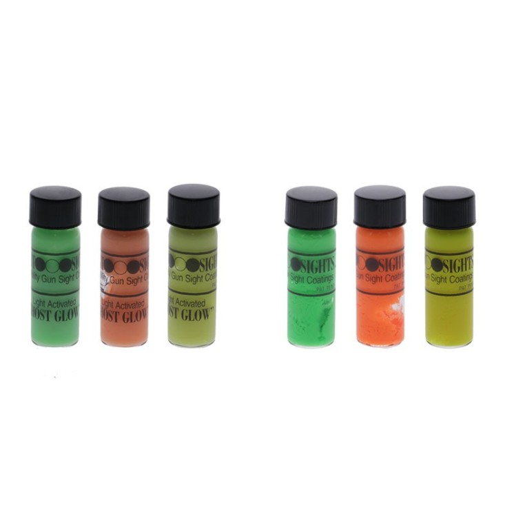 Kit peinture pour organes de visée - 3 hautes visibilités et 3 luminescents