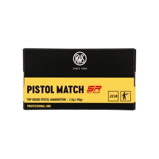 MUNITIONS RWS PISTOL MATCH SR  .22LR 2.6G 40GR BTE50 CAT C