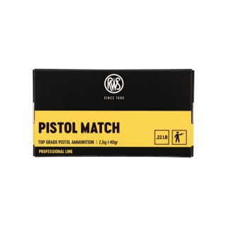 MUNITIONS RWS PISTOL MATCH 22LR 2.6G 40GR BTE50 CAT C