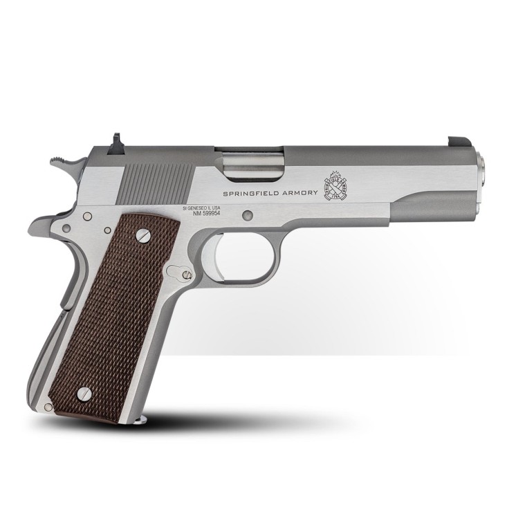 PISTOLET SPRINGFIELD 1911 INOX MIL-SPEC TYPE 1911 A1 CAL 45 ACP CANON 5 CAT B