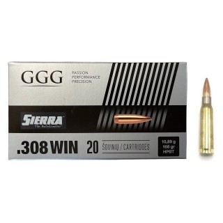 Boite de 20 Cartouches GGG 308Win HPBT SIERRA 168GR Cat C