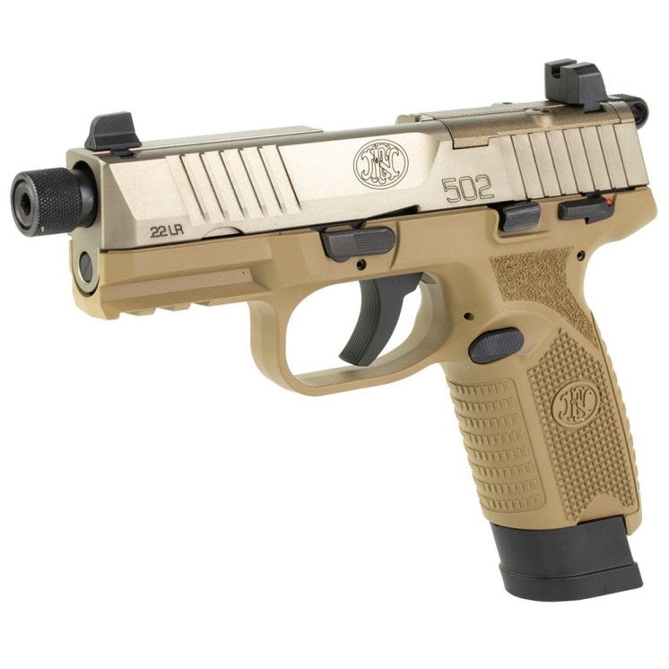 PISTOLET  FN HERSTAL 502 TACTICAL FDE 4,6 en CAL .22 LR CAT B