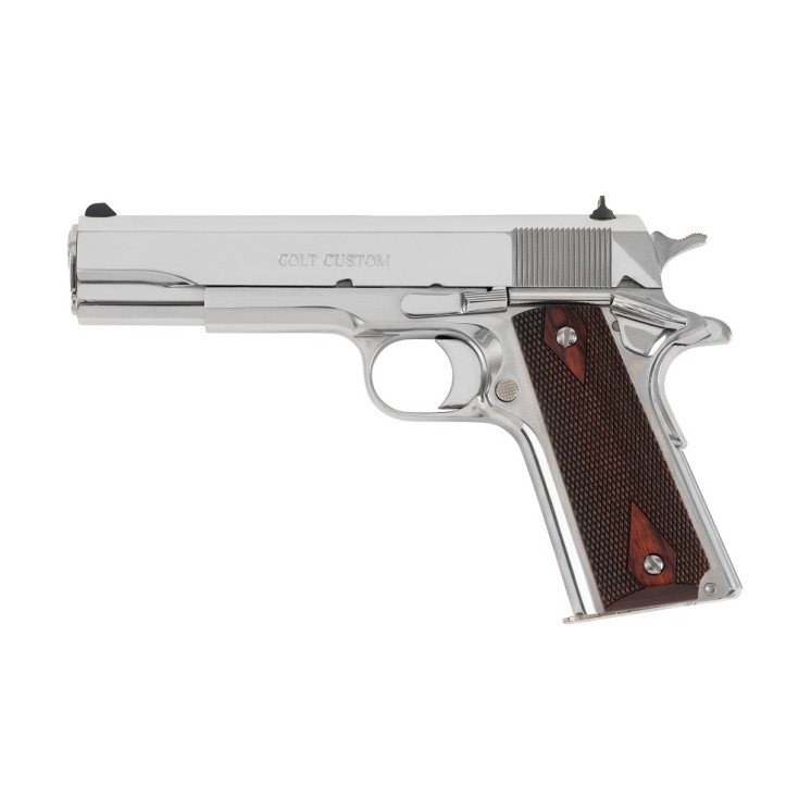 PISTOLET 1911 COLT GOVT MODEL 45 ACP 5 POUCES BRIGHT STAINLESS CAT B