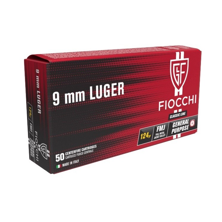 Cartouche Fiocchi c/9mm para fmj 123 grs CAT B