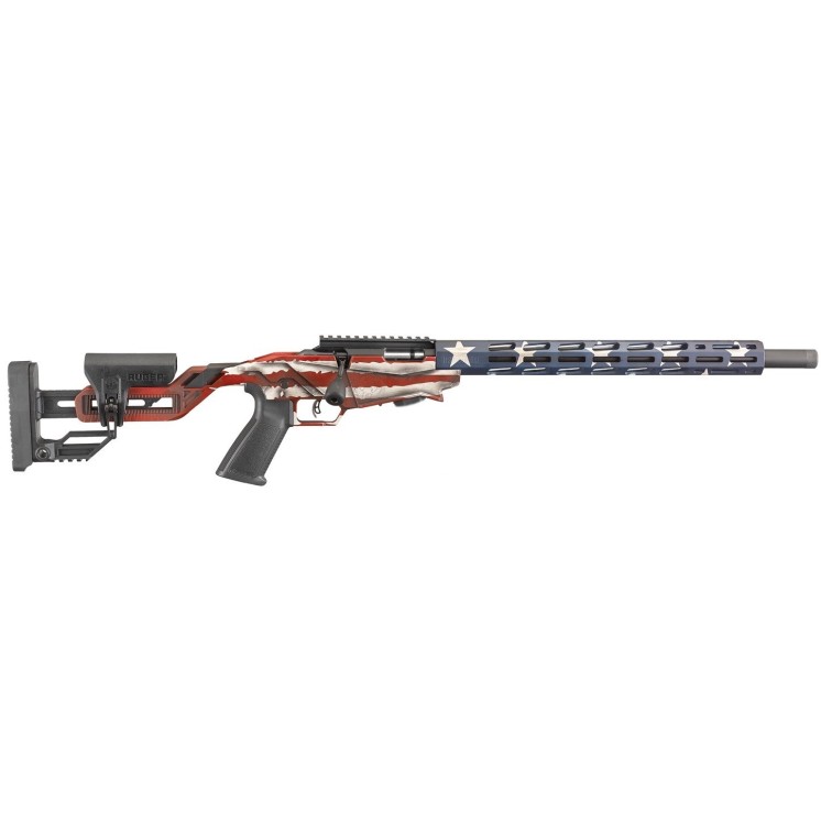 CARABINE RUGER PRECISION RIMFIRE 22LR 1 CHARGEUR 10CPS 18" DRAPEAU AMERICAIN CAT C